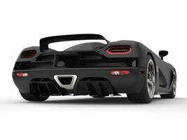 Awesome matte black concept sports car - back view photo