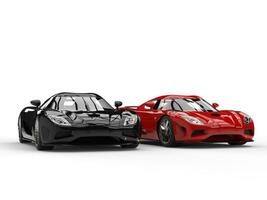 Shiny new black and red sport concept cars photo