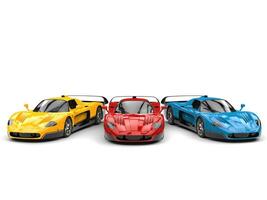 Cool super concept cars in primary base colors with black details photo