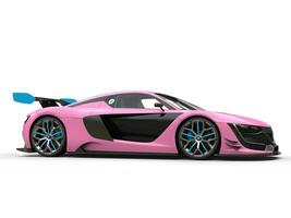 Super race car - fuschia and soft blue color scheme - beauty shot photo