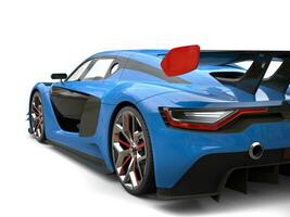Super sports car - navy blue and black colors scheme with red details photo