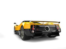 Cyber yellow modern luxury sports car - back view photo