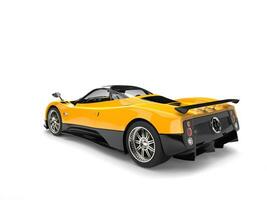 Cyber yellow modern luxury sports car - tail view photo