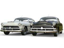 Black and white awesome vintage cars - side by side photo