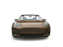 Brown modern electric car - front view photo