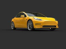 Beautiful modern cadmium yellow electric car photo