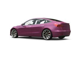 Metallic violet modern electric car - tail view photo