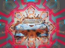 Sports car - abstract geometry illustration photo