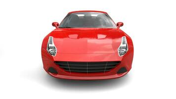Rose red super sports car - front view photo