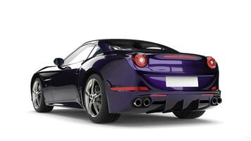 Amazing metallic purple luxury sports car - back view photo