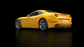 Stunning sun yellow sports car - side view photo