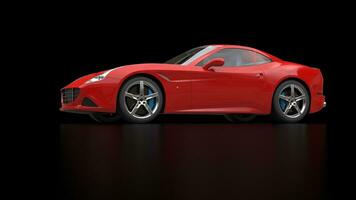 Striking red fast sports car - low angle shot photo