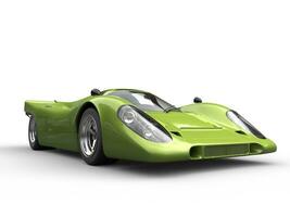 Metallic crazy green vintage race super car photo