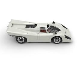 Base white vintage race super car - top down side view photo