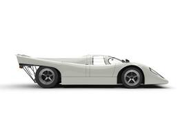 Base white vintage race super car - side view photo