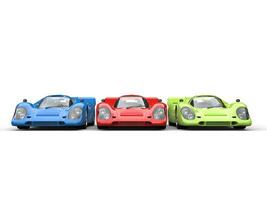rojo, verde y azul increíble Clásico carrera carros foto