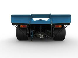 Frost blue vintage super car - back view photo