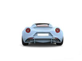 Light sky blue modern luxury sports car - back view photo