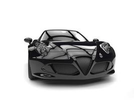 Black shiny luxury sports car - front view photo