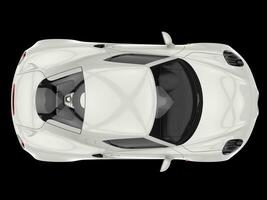 Clear white luxury sports car - top view photo