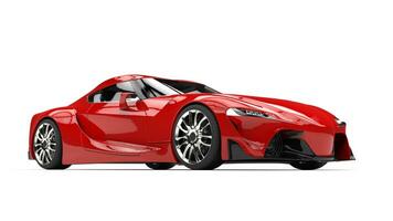 Great deep red modern super sports car - beauty shot photo