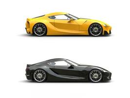 Modern super sports cars - yellow and black photo