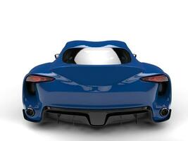 Beautiful cerulean blue modern super sports car - back view photo