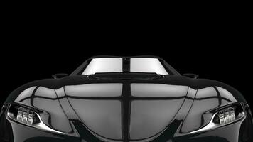 Midnight black super sports car - extreme closeup shot photo
