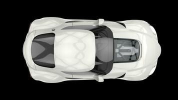 Ivory white modern sports car - top down view photo