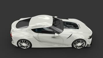 Ivory white modern sports car - side view photo