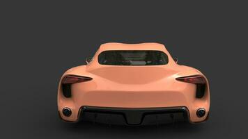 Modern super sports car - light salmon color - back view photo