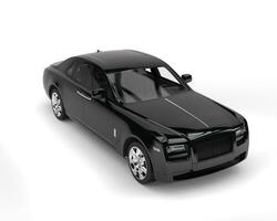 Super black modern luxury car - top beauty shot photo