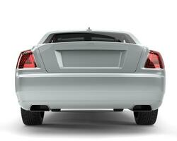 Modern silver luxury business car - back view photo