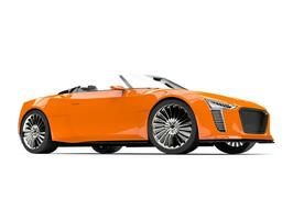 Pumpkin ornage modern cabriolet super sports car - low angle side view photo