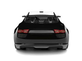 Glorious modern black cabriolet super car - back view photo