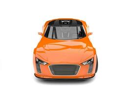 Pumpkin ornage modern cabriolet super sports car - top front view photo