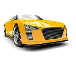 Sun yellow modern convertible sports car photo