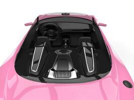 Pretty pink modern cabriolet sports car - interior shot photo