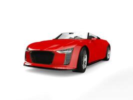 Raging red modern convertible sports super car photo