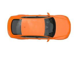 Warm orange modern generic business car - top view photo