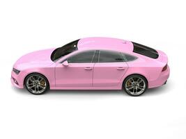 Candy pink modern business car - high angle side view photo