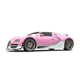 Flamingo pink modern super sports car with white details photo