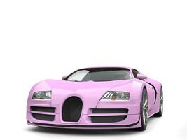 Flamingo pink modern super sports car - closeup shot photo