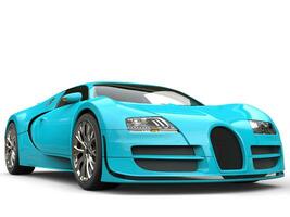 Aqua blue modern super sports car photo