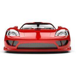 Fiery red modern super race car - front view photo