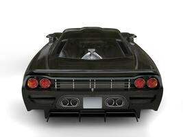 Midnight black modern super sports car - back view photo