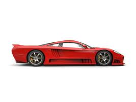 Fiery red modern super race car - side view photo