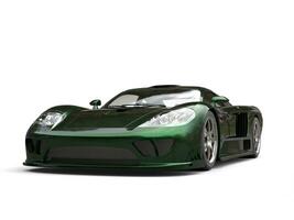 Stunning metallic dark green modern super car photo