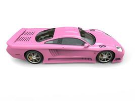 Clear pink super race car - side view photo