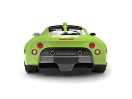 Bright green super sports car - back view photo